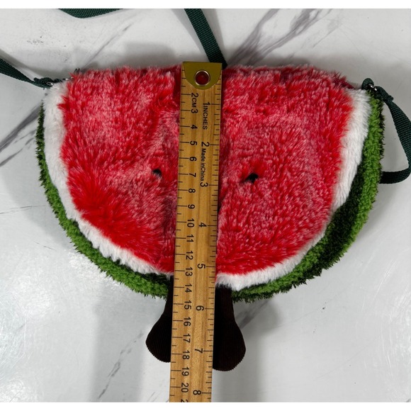 NEW Jellycat Amuseables Watermelon Purse Crossbody Bag OS Red Green Plush London - Picture 7 of 7